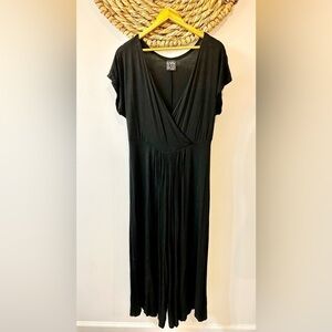 VKY & CO Faux Wrap Wide Leg Crop Jumpsuit Size Large